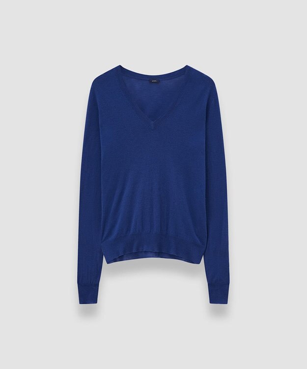 JOSEPH 【洗える】キャッシュエアー　Vネックニット Cobalt