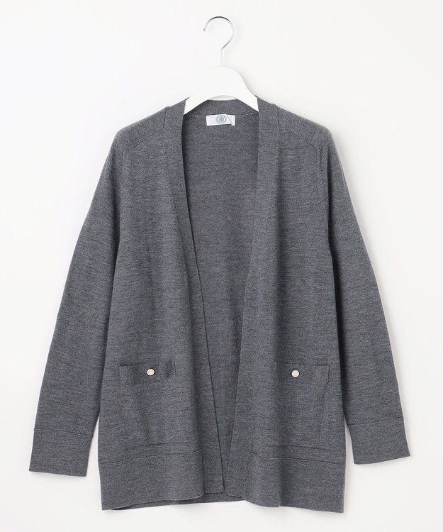 J.PRESS LADIES L KNIT BASIC ロング カーディガン グレー系
