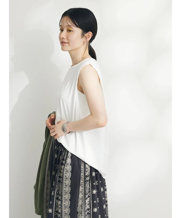 CRAFT STANDARD BOUTIQUE 肩タックノースリーブプルオーバー Off White