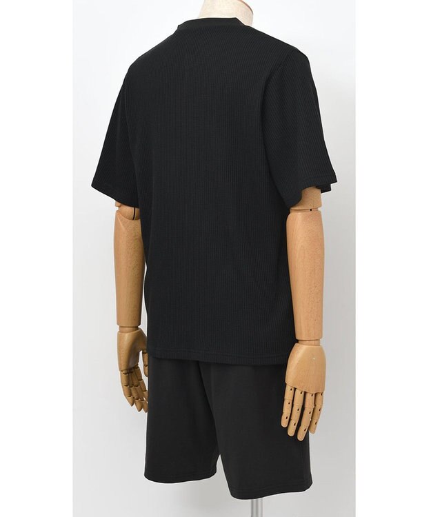 WACOAL MEN WEB限定　ルームウェア　半袖　ひざ上丈　綿混（本体）　前閉じ　/ブロス　GH3300 ブラック