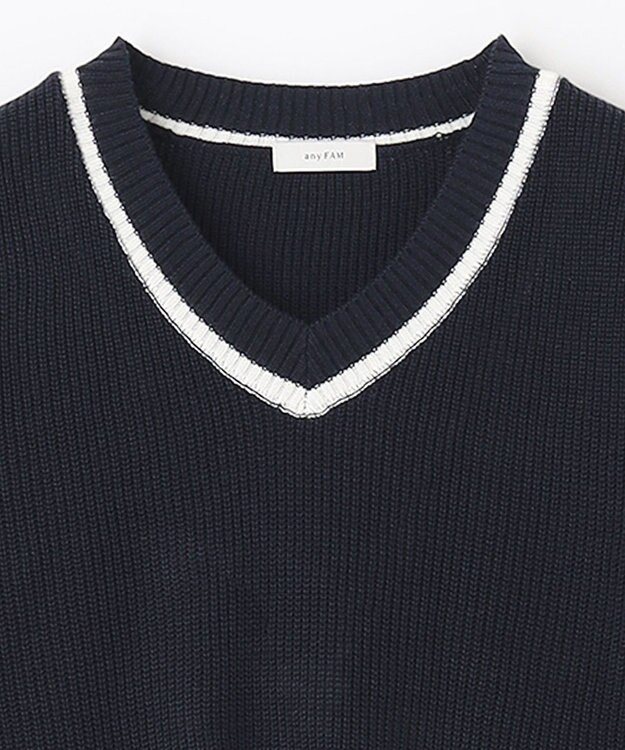 ANY KIDS ニットベスト × ワンピース セット ネイビー×ギンガム