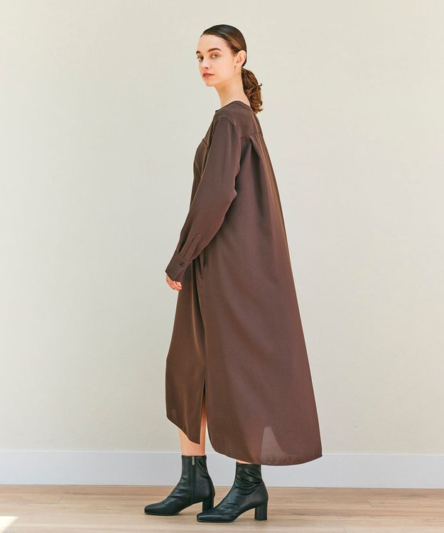 BEIGE， 【WEB限定・S-size】MANASLU / ロングシャツワンピース Brown