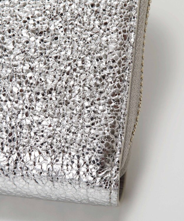 TOPKAPI 【TREASURE TOPKAPI】ウォッシュド レザー メタリック ラウンドファスナー 二つ折り財布/パスポート対応 シルバー