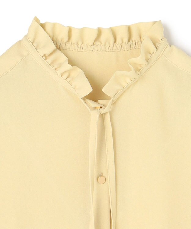 BEIGE， 【洗える】STOW / フリルタイブラウス Mustard