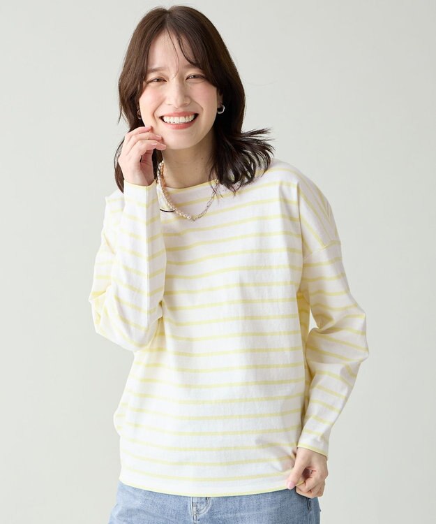 ANY コクーンボーダープルオーバー イエロー