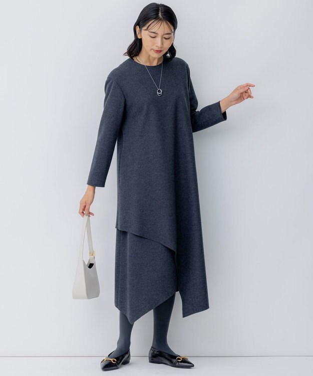 23区 S 【髙橋リタさんコラボ】ファインウールジャージー イレヘム ワンピース グレー系