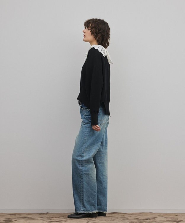 GRACE CONTINENTAL レースカラーニットトップ ブラック