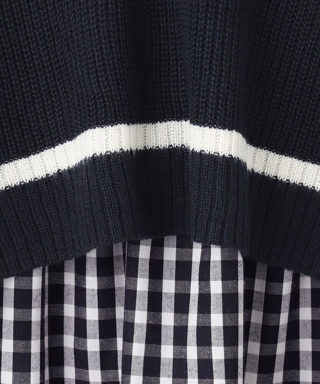 ANY KIDS ニットベスト × ワンピース セット ネイビー×ギンガム