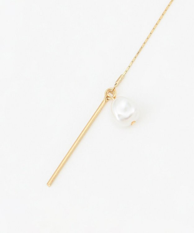 ANY パールアシメネックレス ライトゴールド