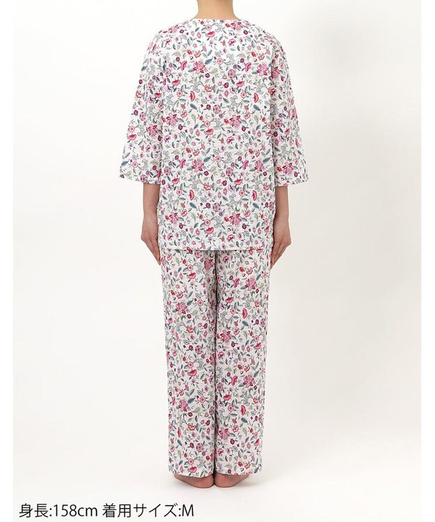 WACOAL ワコール_リラックス＆スリープ パジャマ 7分袖 長袖 長ズボン 綿100%(本体) ミントン レディース NDT255 /ワコール ピンク