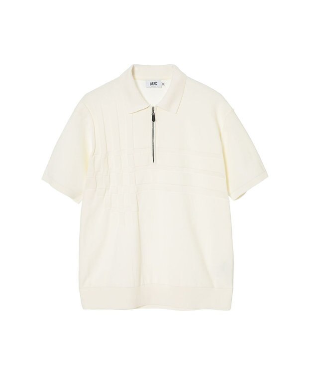DAKS ジップアップポロシャツ ホワイト