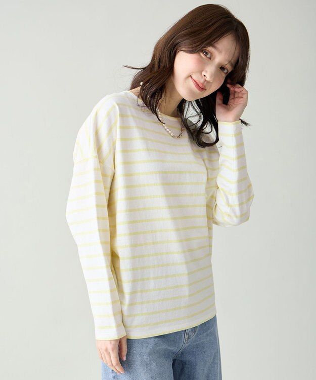 ANY コクーンボーダープルオーバー イエロー