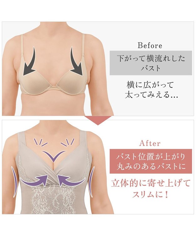 BRADELIS New York 【BRADELIS NewYork peace】綿混トリプルキャッチFITブラキャミ23 ブラデリス 補正下着 シェイパー パールグレージュ