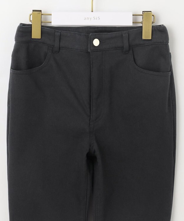 ANY SIS 【洗える/裏起毛】スフレ デニム ブラック