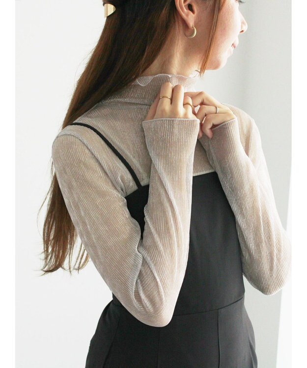 Te chichi ラメプリーツシアータートルインナー シルバー