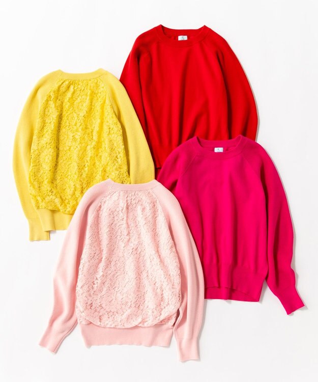 組曲 【選べる8色展開・春まで使える！】バックレースカラー ニット ピンク系