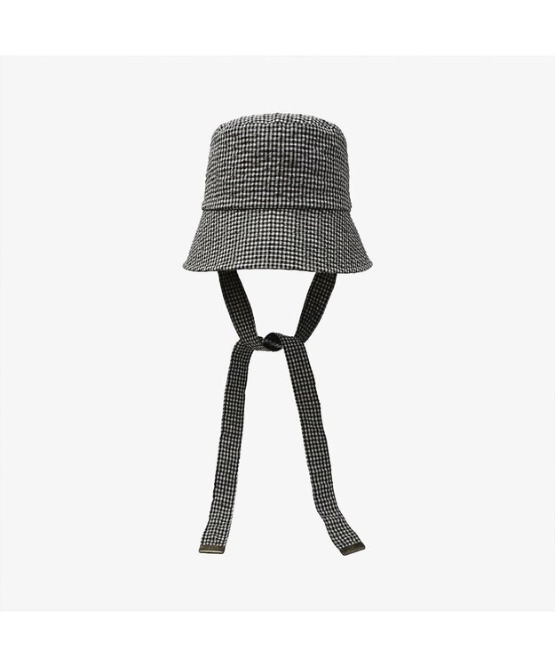 林八百吉商店 un chapeau　ひも付きチェックハット ネイビー