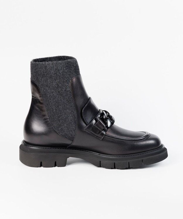 BONTRE 【LucaGrossi/ルカグロッシ】厚底チェーンショートブーツ/G890T-UA ブラック