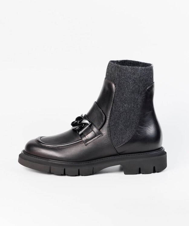 BONTRE 【LucaGrossi/ルカグロッシ】厚底チェーンショートブーツ/G890T-UA ブラック