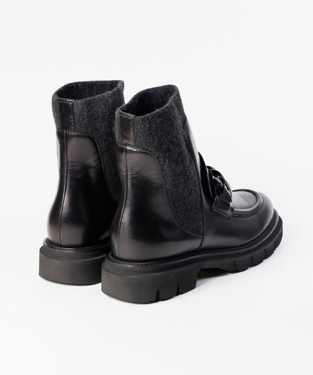 BONTRE 【LucaGrossi/ルカグロッシ】厚底チェーンショートブーツ/G890T-UA ブラック