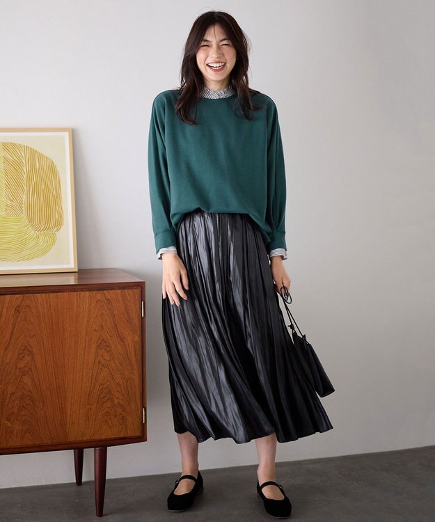 ANY L 【洗濯機可】かのこドルマンプルオーバー ターコイズ