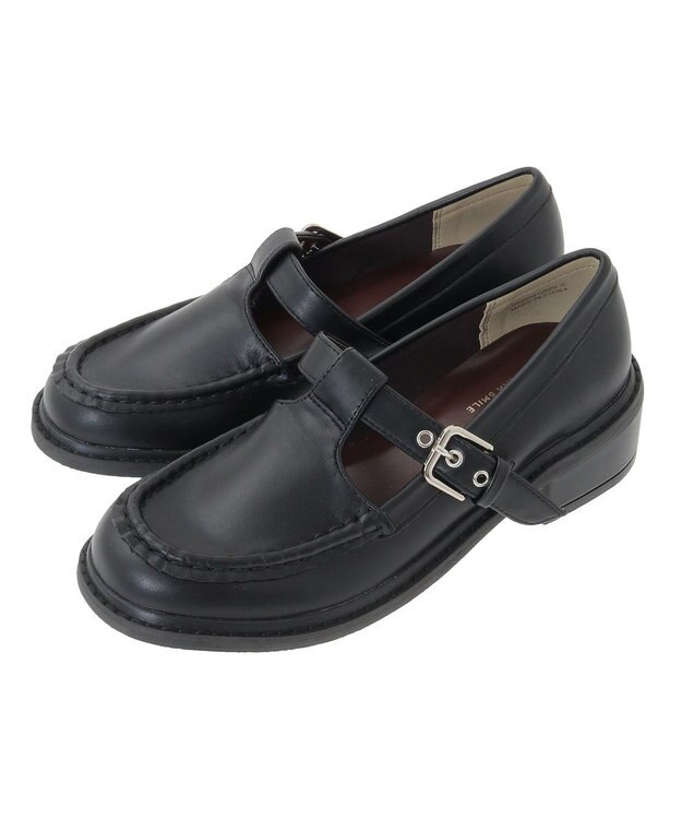 Green Parks ＥＴＳ．Ｔストラップローファー Black