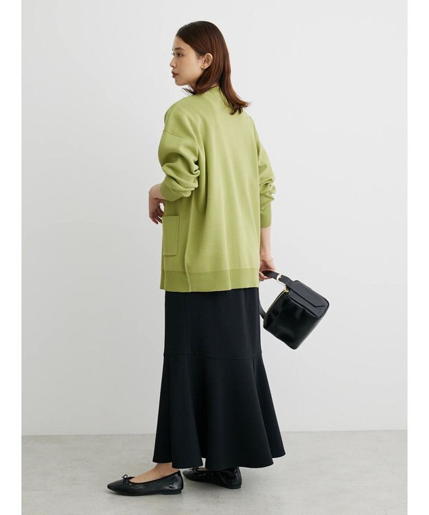 Green Parks ミドル丈モックネックカーディガン Green