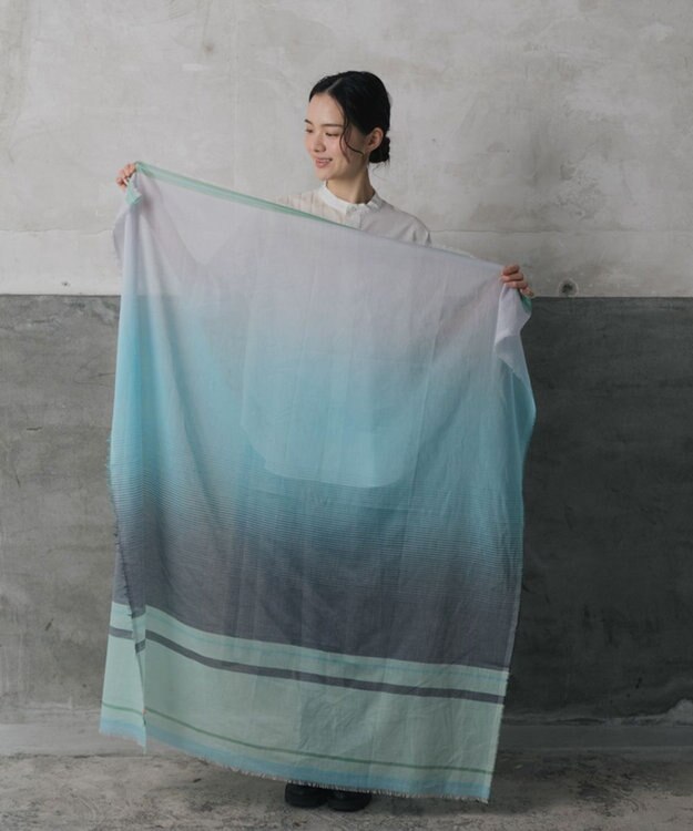 POLS 播州織 極細コットンストール ブルー