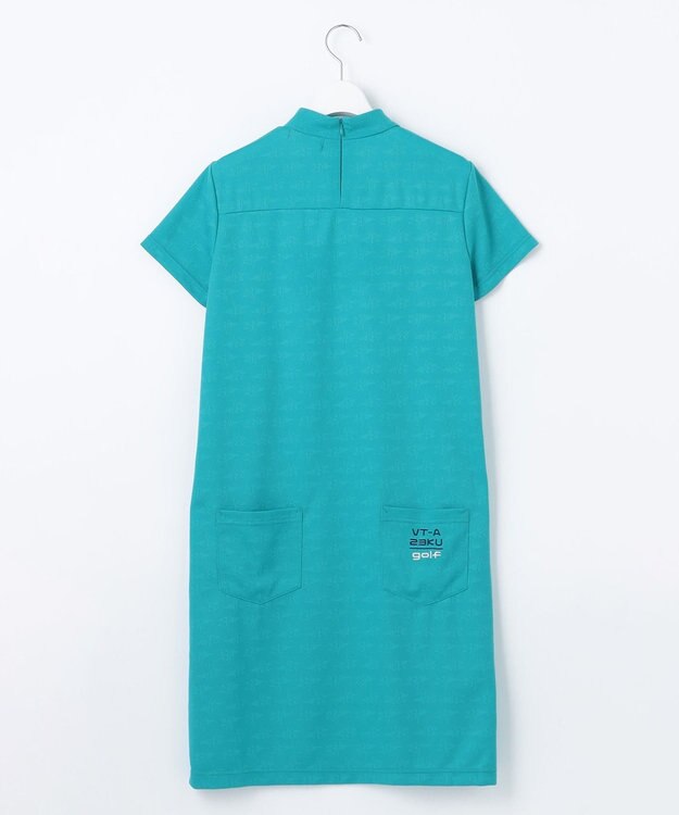 23区GOLF 【WOMEN】【吸水速乾】フラッグロゴジャガード ワンピース 腰回りカバー 1枚で決まる ターコイズブルー系