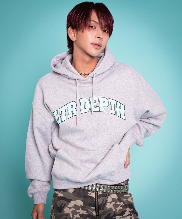 WEGO 【ユニセックス着用ITEM/MLサイズ展開】カレッジプルパーカー 杢グレー