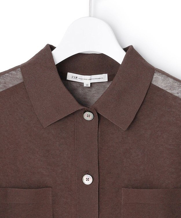 23区 【先行予約】シアー ポロニット ダークブラウン系