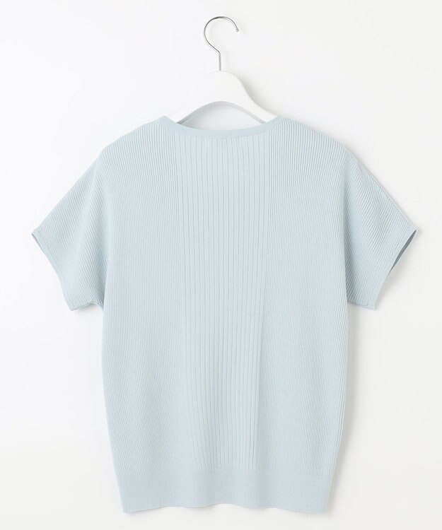 J.PRESS LADIES 【洗える】レーヨンエリートストレッチ フレンチスリーブ ニット サックスブルー系