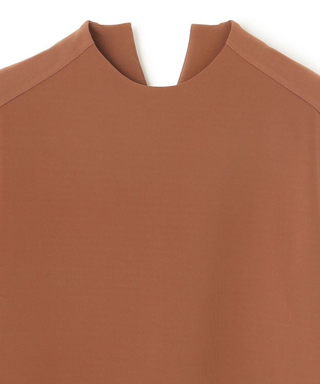 BEIGE， 【洗える】ALTHEA / ダンボールジャージーバックスリットブラウス Brown