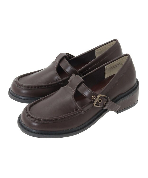 Green Parks ＥＴＳ．Ｔストラップローファー Dark Brown