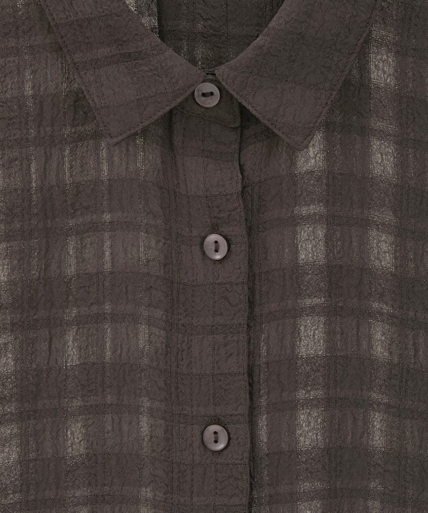 earth music&ecology シャドーチェックシャツ Brown