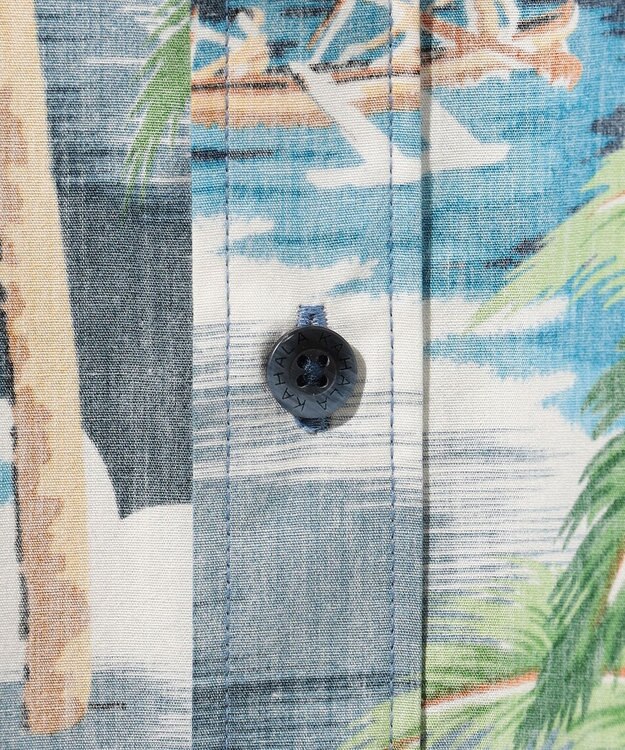 JOSEPH ABBOUD 【老舗アロハブランドとのコラボレーション】KAHALA ALOHAシャツ ブルーヤシの木柄