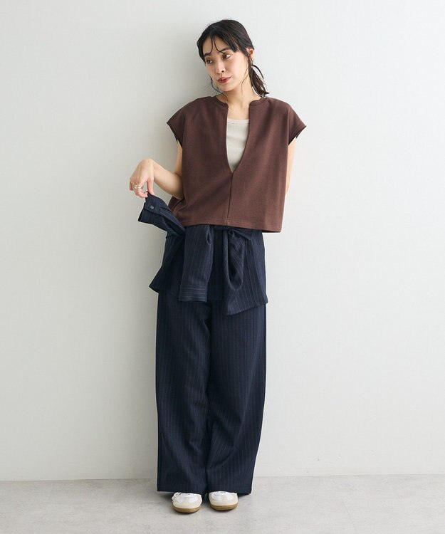 CRAFT STANDARD BOUTIQUE 裏毛深Ｖベスト Brown