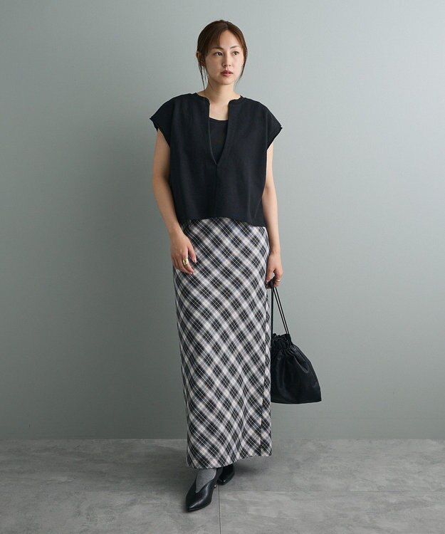 CRAFT STANDARD BOUTIQUE 裏毛深Ｖベスト Black