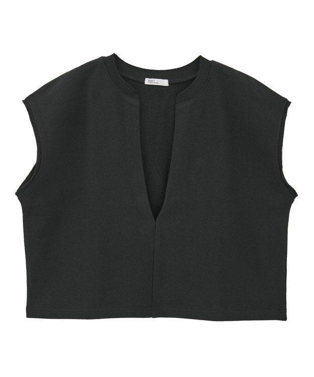 CRAFT STANDARD BOUTIQUE 裏毛深Ｖベスト Black