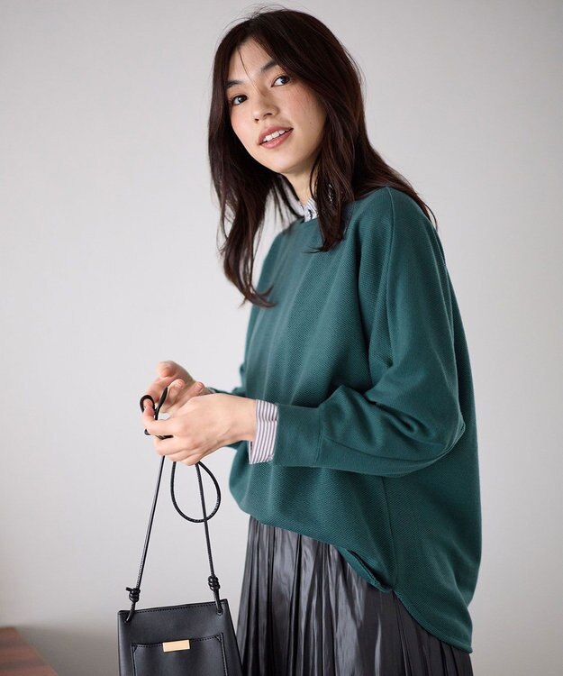 ANY L 【洗濯機可】かのこドルマンプルオーバー ターコイズ