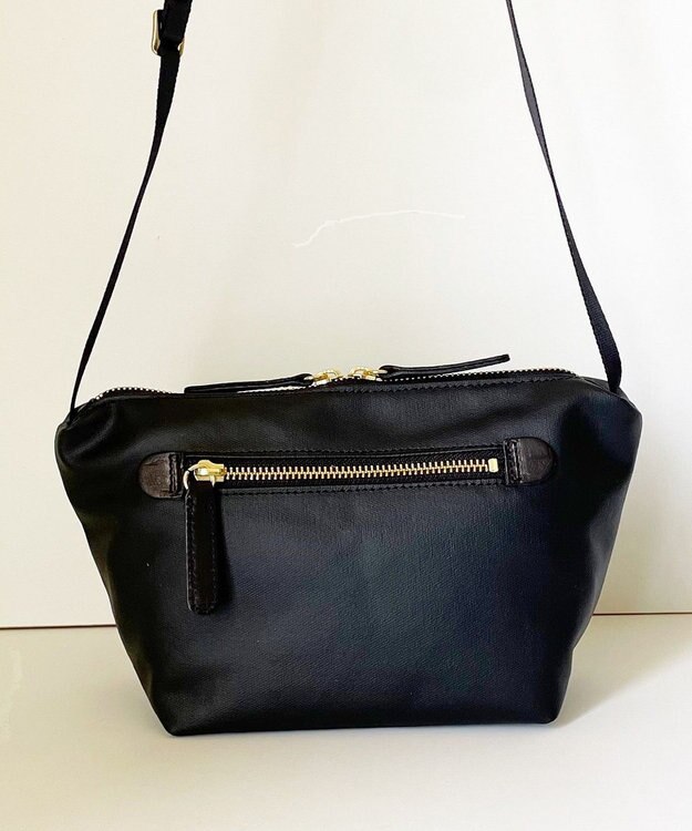 Hekhèr Le Style de Vie 新型追加【日本製 / 汚れにくい】PUコートコットンキャンバス×牛革付属 ショルダーバッグ ブラック