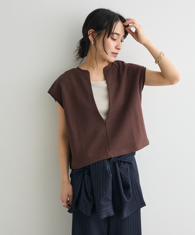 CRAFT STANDARD BOUTIQUE 裏毛深Ｖベスト Brown