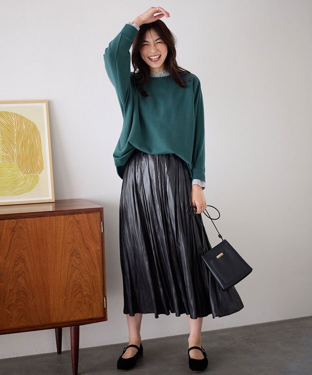 ANY L 【洗濯機可】かのこドルマンプルオーバー ターコイズ