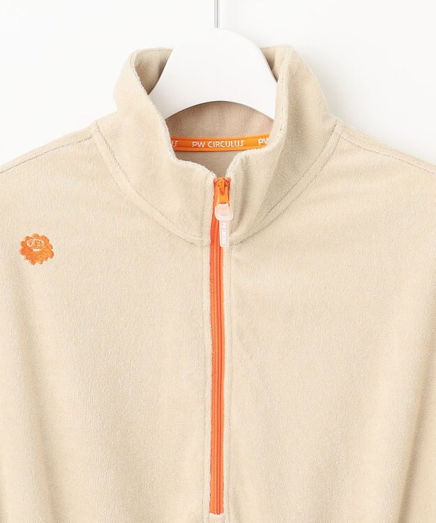 PW CIRCULUS GOLF 【WOMEN】パイル ハーフジップ モックネック ワンピース ゴルフウェア レディース ベージュ系