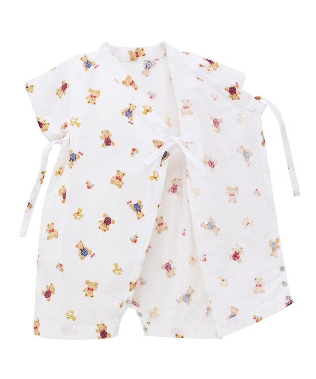 MIKI HOUSE HOT BISCUITS 【ミキハウス】【50-80cm】甚平オール 白