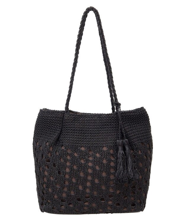 Green Parks ・ＱＵＯＮ　マクラメメタルトート Black