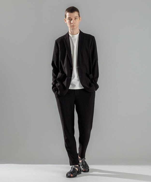 JOSEPH HOMME 【洗える/ストレッチ】ソフトプリーツストレッチ ドロスト付テーパードパンツ / PEGG CONVERTIBLE ブラック系