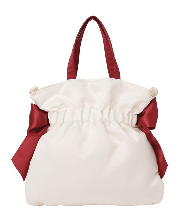Maison de FLEUR ガトーフレーズダブルリボン2Wayトート Off White
