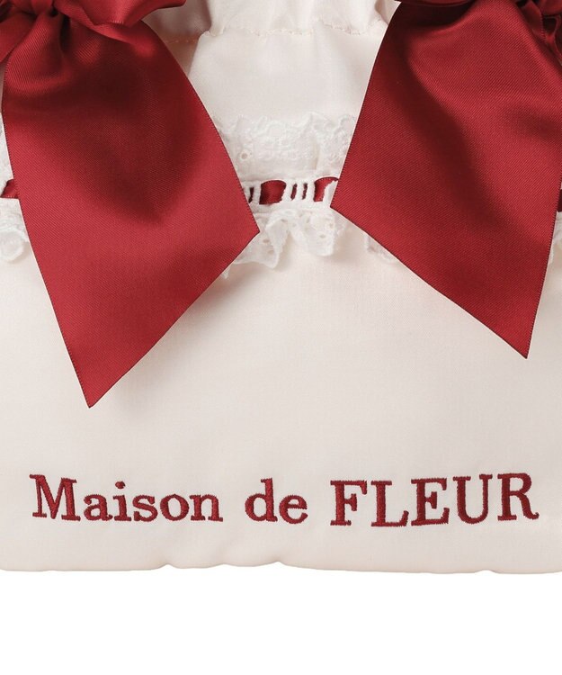 Maison de FLEUR ガトーフレーズダブルリボン2Wayトート Off White