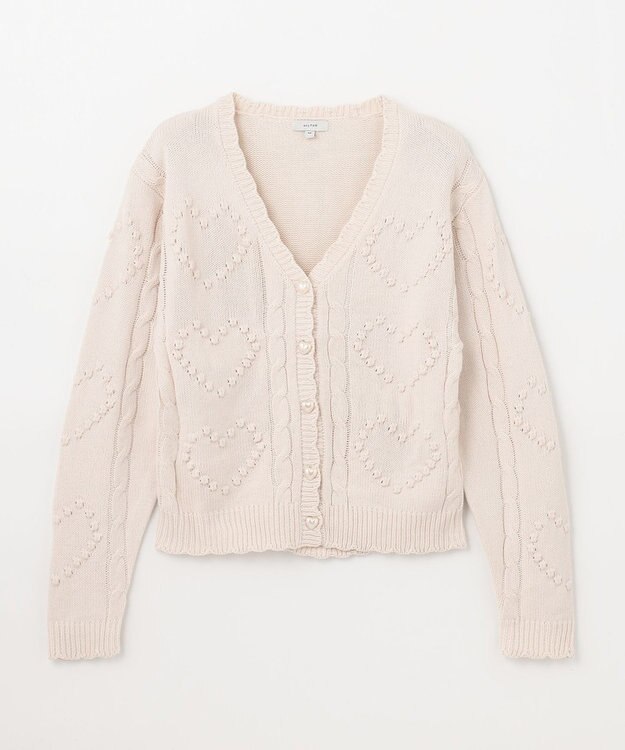 ANY KIDS ハート ニット カーディガン エクリュ